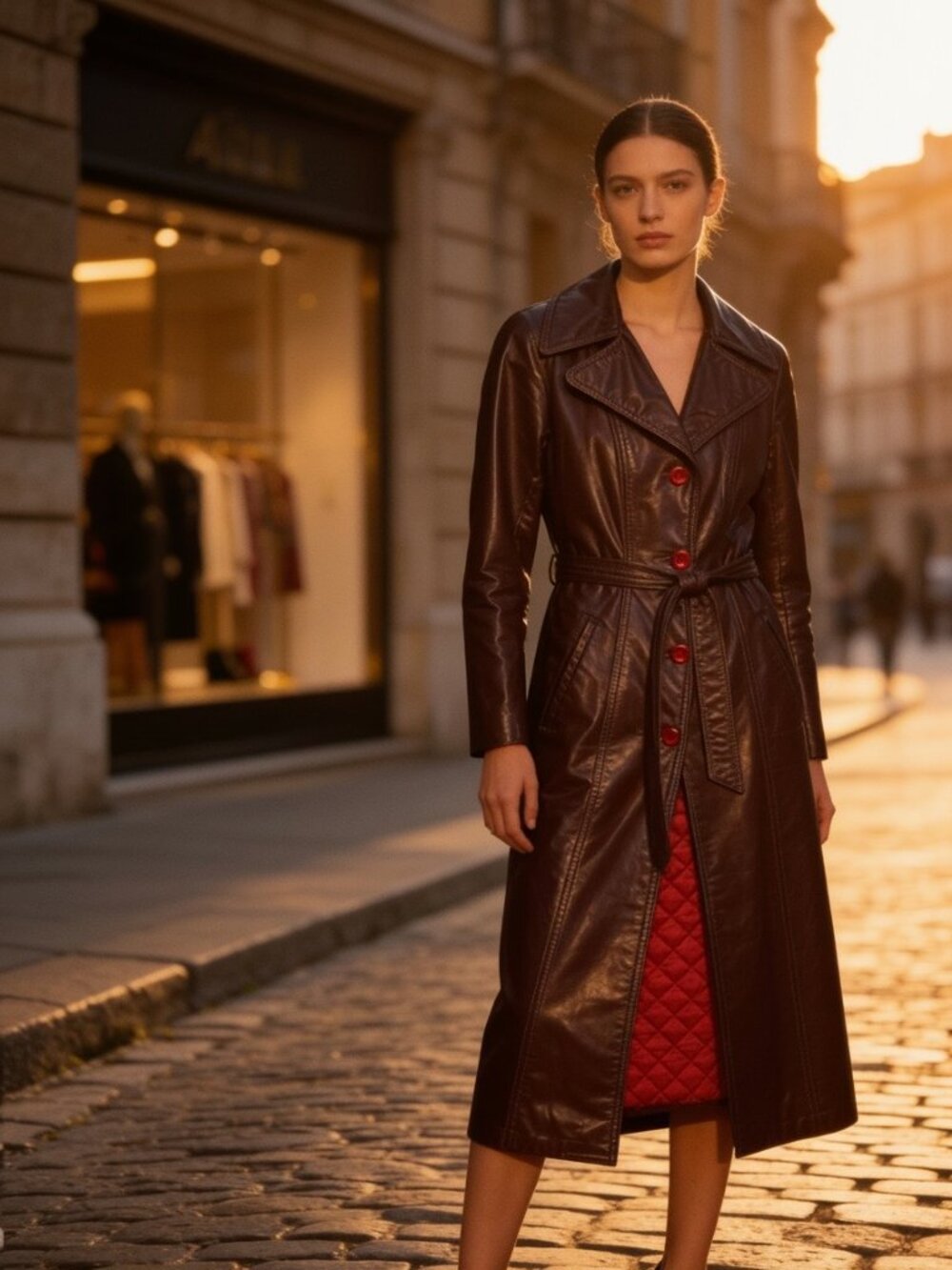189. 🤎 VINTAGE CHOCOLATE BROWN LEATHER MAXI COAT 🤎
